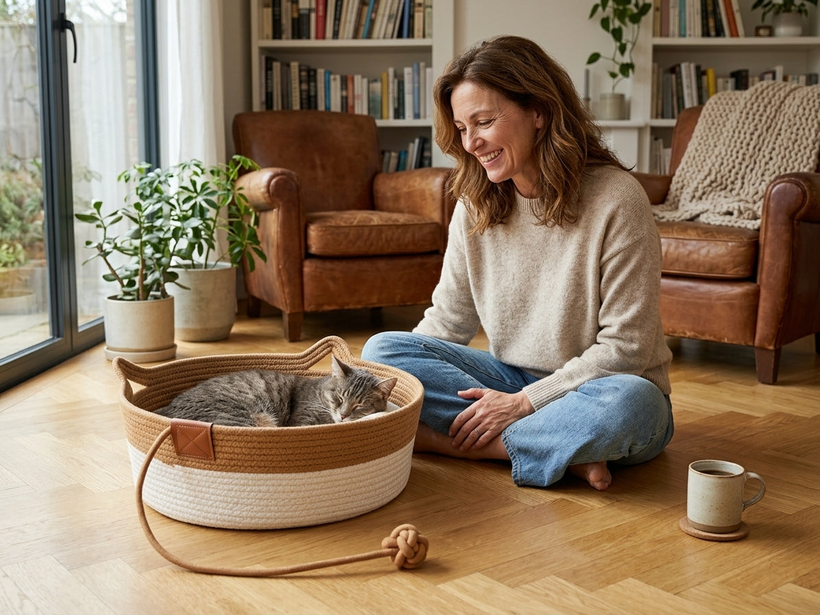 ViminiaPet™ Cesta Tana | Cuccia in Corda Naturale per Gatti
