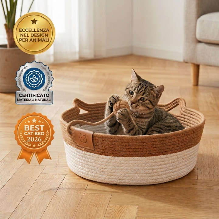 ViminiaPet™ Cesta Tana | Cuccia in Corda Naturale per Gatti